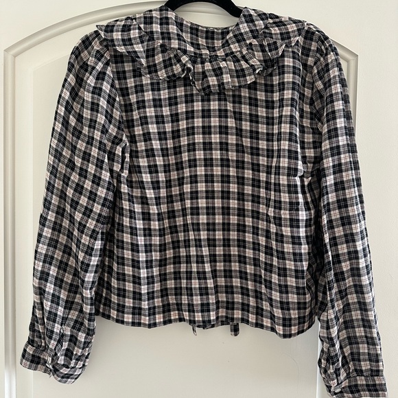 Doen Joelle Top Navy Countryside Plaid Sz M - Picture 5 of 5